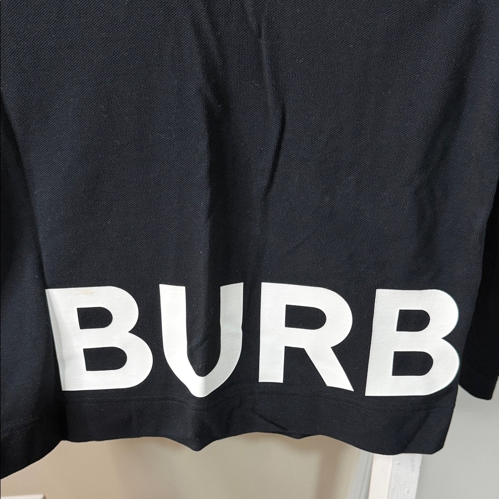 Burberry Kids Black Polo with Red and White Accents - Picture 2 of 7